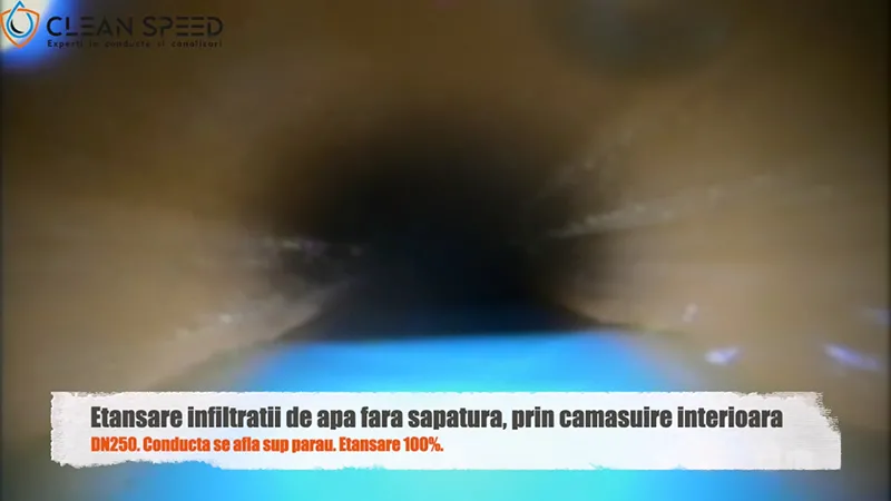 Reparatie conducta canalizare prin Camasuire interioara ShortLiner (10) Reparatie conducta canalizare prin Camasuire interioara ShortLiner. Remediere infiltratii apa
